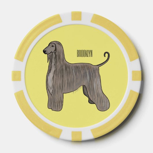 Afbeelding cartoon Afghaanse hond Poker Chips (Voorkant)