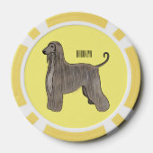 Afbeelding cartoon Afghaanse hond Poker Chips (Achterkant)