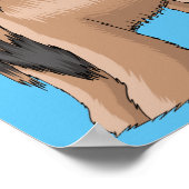 Afbeelding cartoon Afghaanse hond Poster (Hoek)