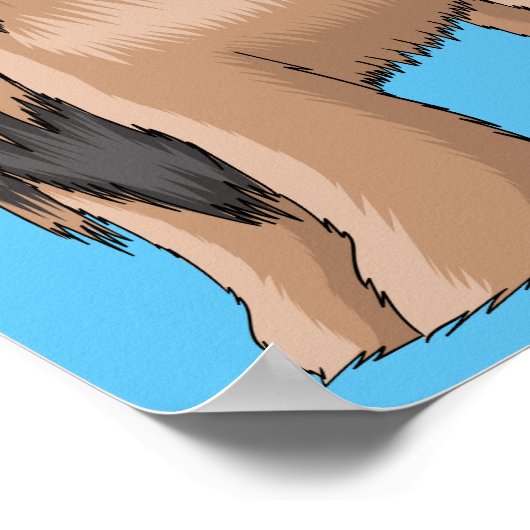 Afbeelding cartoon Afghaanse hond Poster (Hoek)