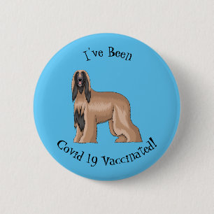 Afbeelding cartoon Afghaanse hond Ronde Button 5,7 Cm