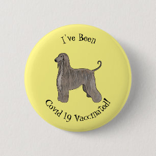 Afbeelding cartoon Afghaanse hond Ronde Button 5,7 Cm