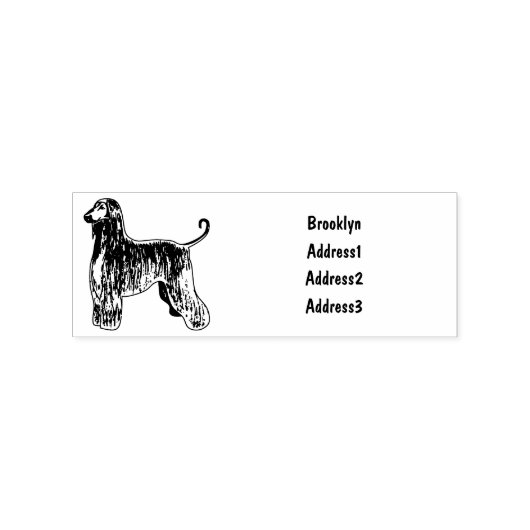 Afbeelding cartoon Afghaanse hond Rubberstempel (Afrduk)
