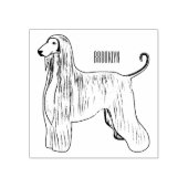 Afbeelding cartoon Afghaanse hond Rubberstempel (Afrduk)