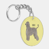 Afbeelding cartoon Afghaanse hond Sleutelhanger (Voorkant Links)