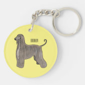 Afbeelding cartoon Afghaanse hond Sleutelhanger (Achterkant)