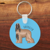 Afbeelding cartoon Afghaanse hond Sleutelhanger (Voorkant)