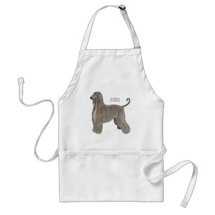 Afbeelding cartoon Afghaanse hond Standaard Schort