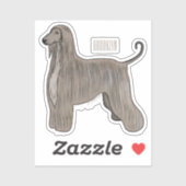 Afbeelding cartoon Afghaanse hond Sticker (Vel)