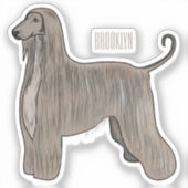 Afbeelding cartoon Afghaanse hond Sticker (Voorkant)
