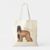 Afbeelding cartoon Afghaanse hond Tote Bag (Achterkant)