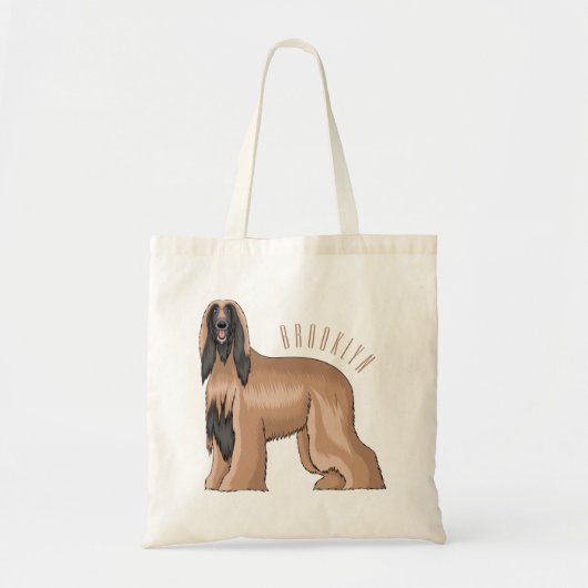 Afbeelding cartoon Afghaanse hond Tote Bag (Voorkant)