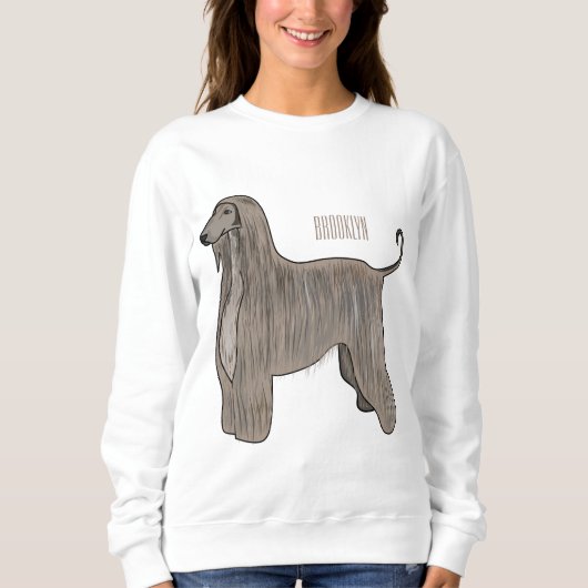 Afbeelding cartoon Afghaanse hond Trui (Voorkant)