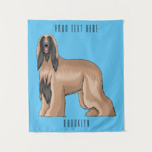 Afbeelding cartoon Afghaanse hond Wandkleed