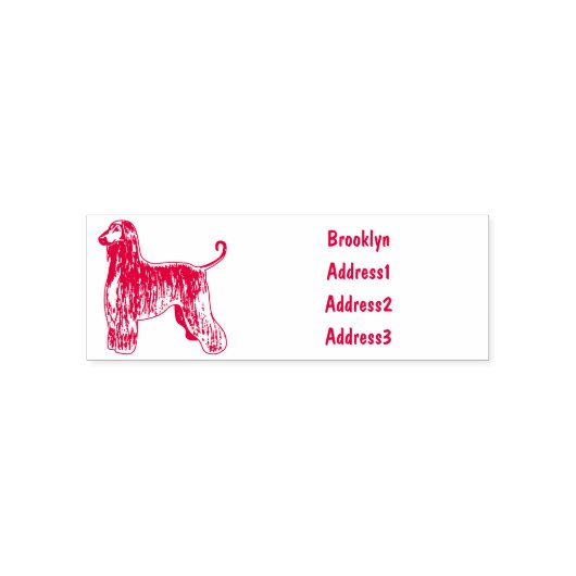 Afbeelding cartoon Afghaanse hond Zelfinktende Stempel (Design)