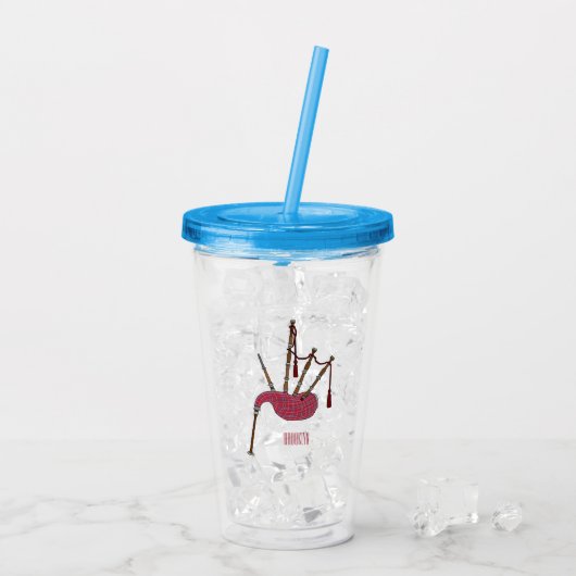 Afbeelding cartoon Bagpipes Acryl Drinkbeker (Achterkant ijs)