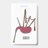 Afbeelding cartoon Bagpipes Badge (Achterkant)