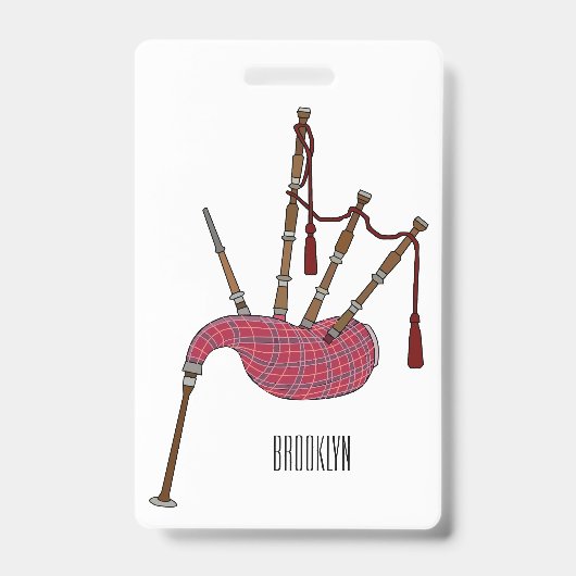 Afbeelding cartoon Bagpipes Badge (Voorzijde)