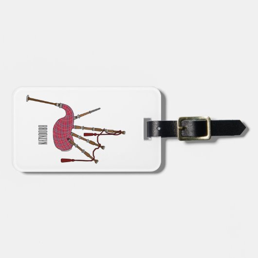 Afbeelding cartoon Bagpipes Bagagelabel (Voorkant horizontaal)