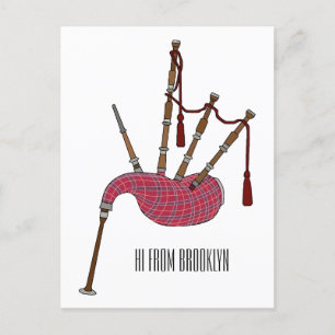 Afbeelding cartoon Bagpipes Briefkaart