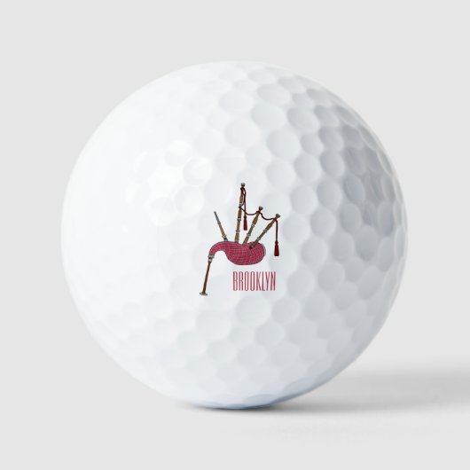 Afbeelding cartoon Bagpipes Golfballen (Voorkant)