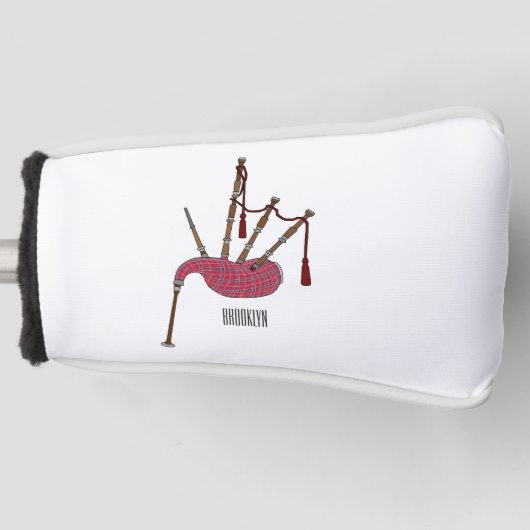 Afbeelding cartoon Bagpipes Golfheadcover (Voorkant)