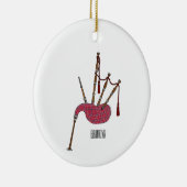 Afbeelding cartoon Bagpipes Keramisch Ornament (Rechts)