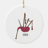 Afbeelding cartoon Bagpipes Keramisch Ornament (Achterkant)