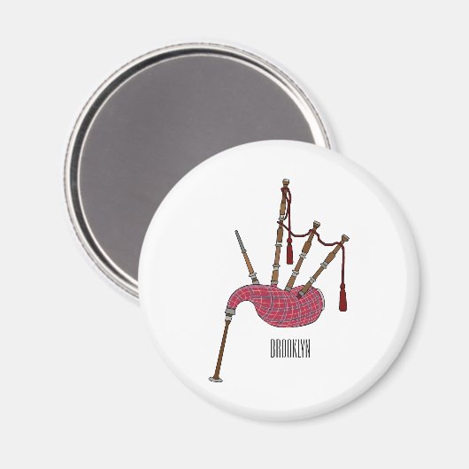 Afbeelding cartoon Bagpipes Magneet (Voorkant / Achterkant)