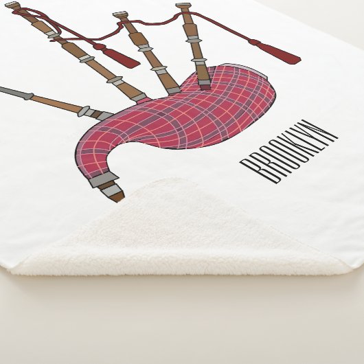 Afbeelding cartoon Bagpipes Sherpa Deken (3/4)