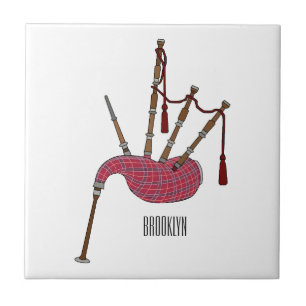Afbeelding cartoon Bagpipes Tegeltje