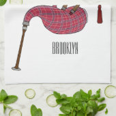 Afbeelding cartoon Bagpipes Theedoek (Gevouwen)