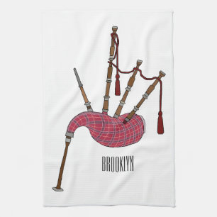 Afbeelding cartoon Bagpipes Theedoek