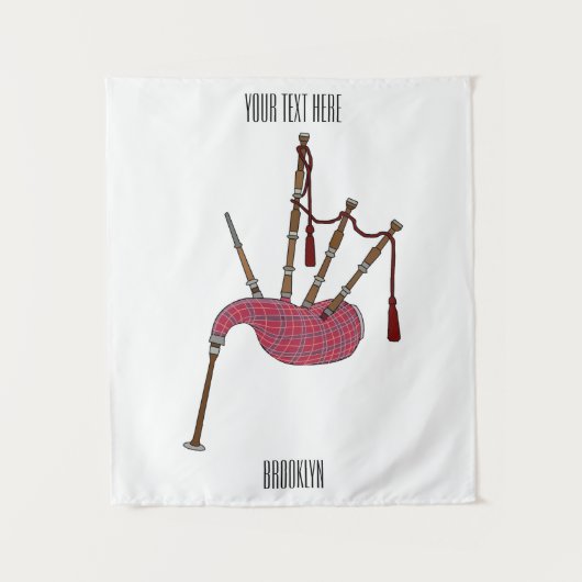 Afbeelding cartoon Bagpipes Wandkleed (Voorkant)