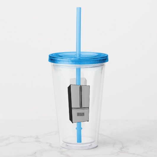 Afbeelding cartoon Franse deurkoelkast Acryl Drinkbeker (Voorkant)