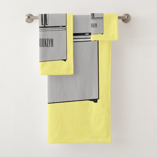 Afbeelding cartoon Franse deurkoelkast Bad Handdoek (Insitu)