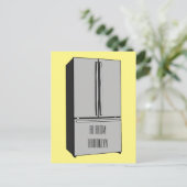 Afbeelding cartoon Franse deurkoelkast Briefkaart (Staand voorkant)