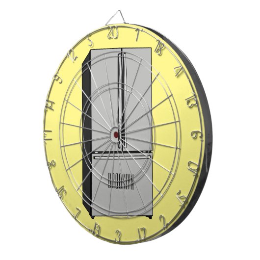 Afbeelding cartoon Franse deurkoelkast Dartbord (Voorkant Rechts)