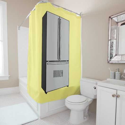 Afbeelding cartoon Franse deurkoelkast Douchegordijn (In situ)