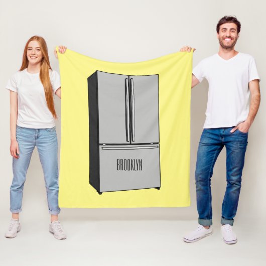 Afbeelding cartoon Franse deurkoelkast Fleece Deken (In situ)