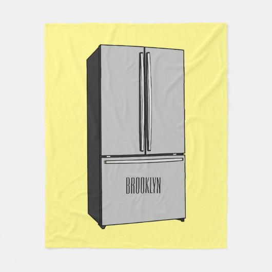 Afbeelding cartoon Franse deurkoelkast Fleece Deken (Voorkant)