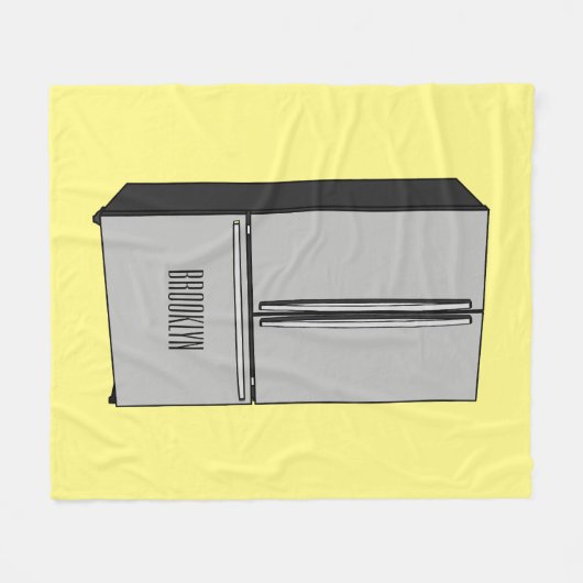 Afbeelding cartoon Franse deurkoelkast Fleece Deken (Voorkant (Horizontaal))