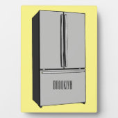 Afbeelding cartoon Franse deurkoelkast Fotoplaat (voorkant)