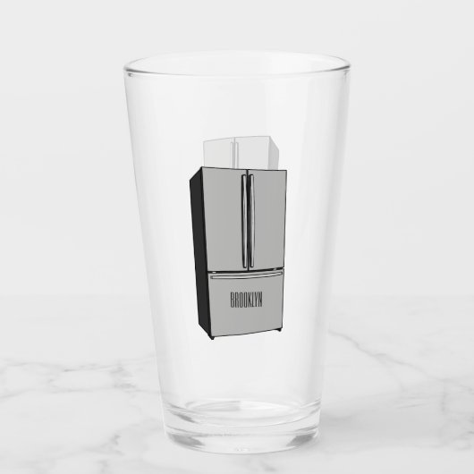 Afbeelding cartoon Franse deurkoelkast Glas (Voorkant)