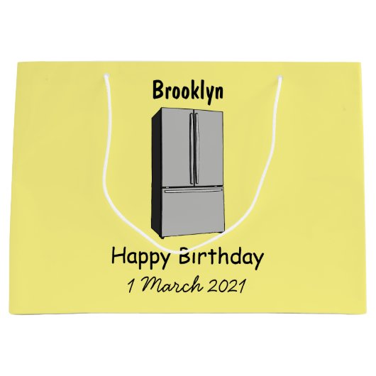 Afbeelding cartoon Franse deurkoelkast Groot Cadeauzakje (Voorkant)
