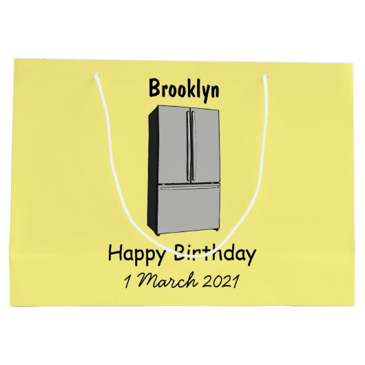 Afbeelding cartoon Franse deurkoelkast Groot Cadeauzakje (Achterkant)