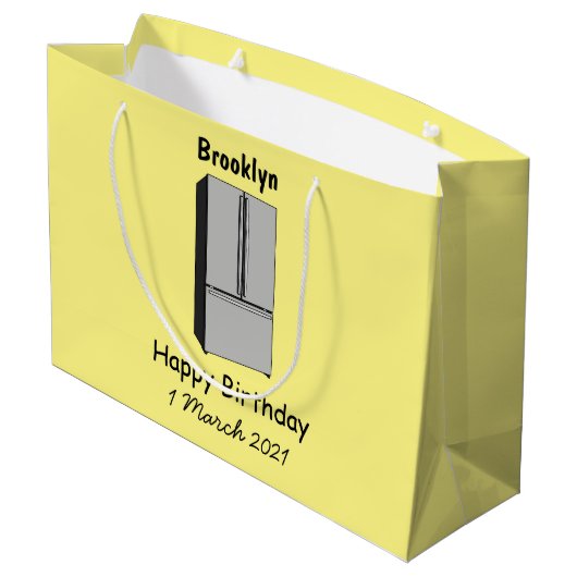 Afbeelding cartoon Franse deurkoelkast Groot Cadeauzakje (Achterkant Gekanteld)