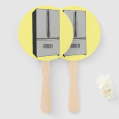 Afbeelding cartoon Franse deurkoelkast Handwaaier (Voorkant en achterkant)