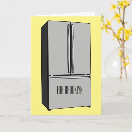 Afbeelding cartoon Franse deurkoelkast Kaart (Gele Bloem)