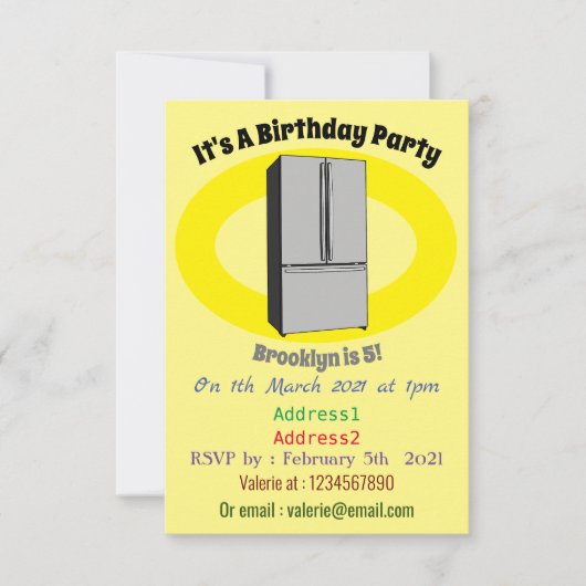 Afbeelding cartoon Franse deurkoelkast Kaart (Voorkant)